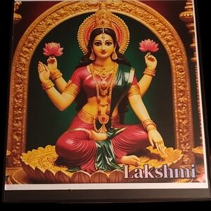 Hindu Goddess Lakshmi in a Glass Front Frame 8x10 Picture AI wall